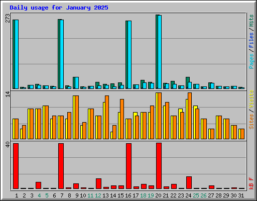 Daily usage for January 2025