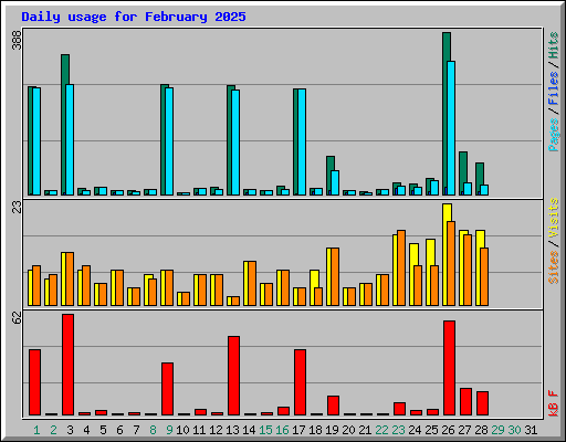 Daily usage for February 2025