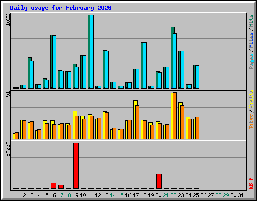 Daily usage for February 2026