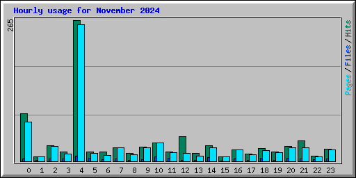Hourly usage for November 2024
