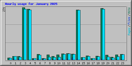 Hourly usage for January 2025