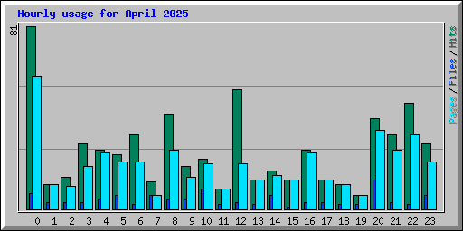 Hourly usage for April 2025