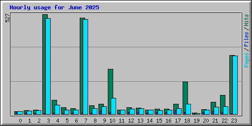 Hourly usage for June 2025