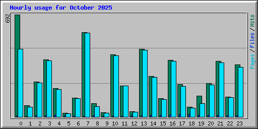 Hourly usage for October 2025