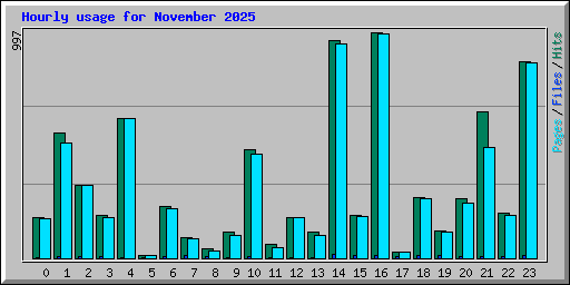 Hourly usage for November 2025